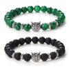 Luckacco Vintage Owl Charm Bracelets & Bangles For Men Women Natural Lava Stone Malachite Beads Couple Bracelets Friendship Jewelry Gifts