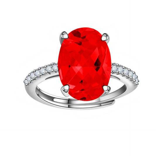 Luckacco 925 Sterling Silver Oval 4ct Lab Diamond Ring for Women β Sparkling Engagement Wedding Band Big Stone Bridal Jewelry Rings