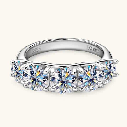 Luckacco s925 Sterling Silver Moissanite Ring Sparkling Lab Diamond Engagement Band for Women Wedding Fine Jewelry Gifts