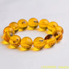 Luckacco Natural Baltic Amber Elastic Bracelet Men Women Honey Wax Insect Amber-beads Beaded Bangles Amulet Bracelets Girlfriend Mom Gift