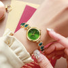 Luckacco Famous Brand Women's Quartz Watches Luxury Green Gemstone Bracelet Watch Gift Female Wristwatch Relojes Para Mujer