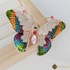 Luckacco Trendy Multicolour Alloy Butterfly Brooches For Women Metal Crystal Insect Brooch Party Birthday Winter Jewelry