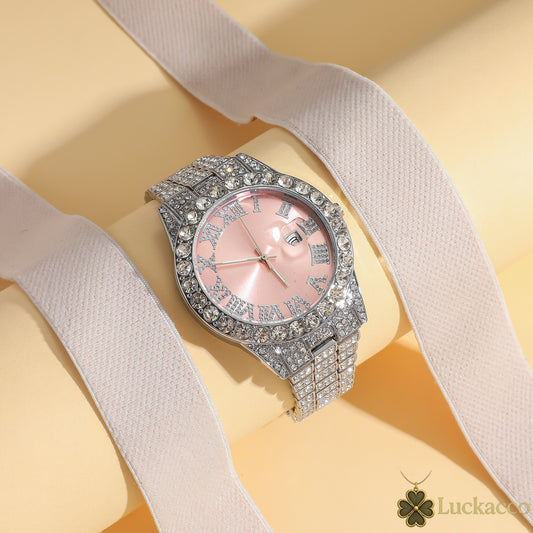 Luckacco New foreign trade explosive diamond-studded Roman fashion with calendar women's watch women's watch women's models