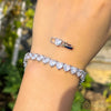 Luckacco CWWZircons Chic Love Heart Shape Cubic Zirconia Stone Wedding Engagement Tennis Bracelet for Women Classic CZ Jewelry Gift CB293
