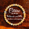 Luckacco 1 pc/Abundance and Prosperity Citrine Bracelet Optimism and Happiness Christmas Gift for Family [Natural Stone Color Random]