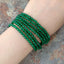 YYGEM 8'' natural 7 Rows 4mm faceted round Green Jade Bracelet  Cubic Zirconia pave Clasp office style for women - luckacco