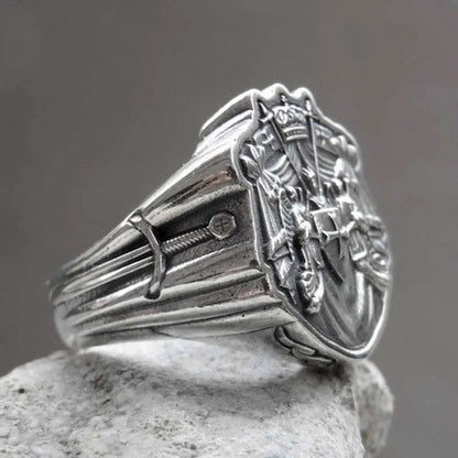 Luckacco Knights Templar Ring from 316LStainless Steel with Red Cross Ring For Man Punk Rock Jewelry Freeshipping Party GiftOSR960
