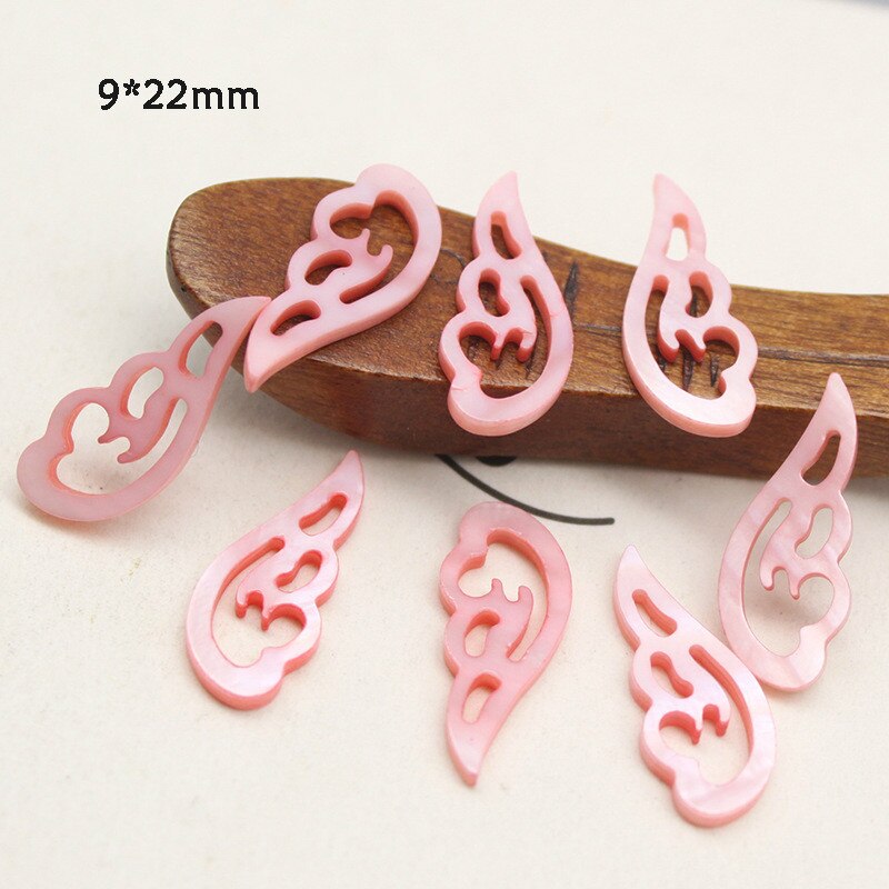 5pcs / bag natural freshwater shell pendant carved hollow wings gourd jewelry making DIY necklace hair clip jewelry accessories - luckacco