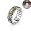 S925 Pixiu Charms Buddhist Scriptures Open Adjustable Ring Feng Shui Amulet Luck Blessing Change Destiny Wealth Lucky Jewelry - luckacco
