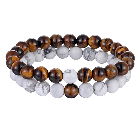 Luckacco XQNI Various Combination Styles Beaded Bracelets For Men & Women For Couples Jewelry Stretch Elastic Rope DIY Birthday Gift Box
