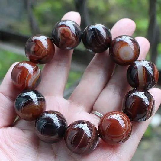 Luckacco Natural Dream Sardonyx Bracelet Men and Women Ethnic Style Bracelet Jewelry