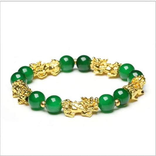 Luckacco Pixiu Bring Wealth Good Luck Bracelet Chinese Fengshui Beast Agate Charm Bracelets Jewelry Lucky Bracelets Drop Shipping