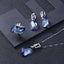 GEM'S BALLET Irregular Natural Iolite Blue Mystic Quartz Geometric Jewelry Sets 925 Sterling Silver Necklace Earrings Ring Set - luckacco