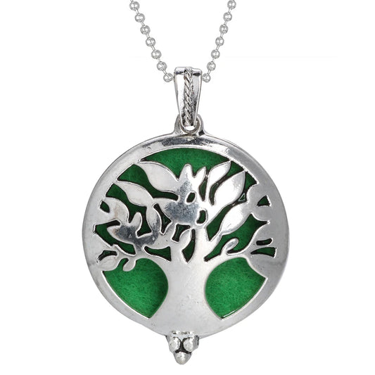Luckacco Aromatherapy Necklace Tree of Life Diffuser Jewelry Vintage Open Locket Pendant Essential Oil Perfume Aroma Diffuser Necklace