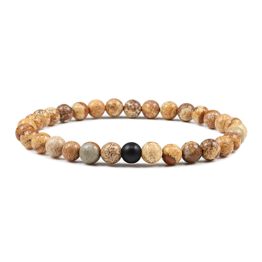 Luckacco Natural Green Malachite Stone Lava Bracelets Women Men Strand Charm Buddha Beads Bracelet Yoga Prayer Handmade Jewelry Gift