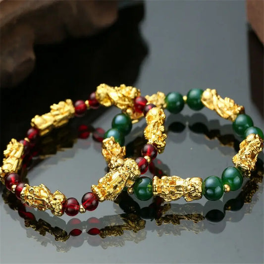 Luckacco Pixiu Bring Wealth Good Luck Bracelet Chinese Fengshui Beast Agate Charm Bracelets Jewelry Lucky Bracelets Drop Shipping