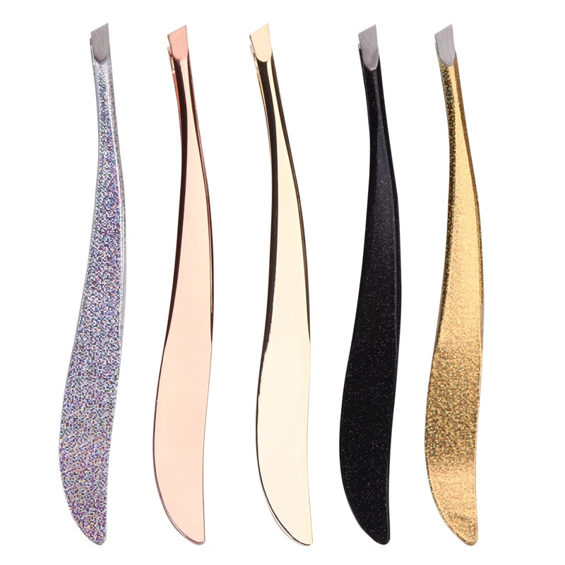 1 Pcs Colorful New Arrival Professional Stainless Steel Tweezer Eyebrow Face Nose Hair Clip Remover Tool Banana Clip -  - Luckacco Jewelry and Watch Store