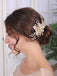 Vintage Wedding Hair Accessories Gold Leaves Headwear Flower Headpieces Rhinestone Headdress Bridal Hair Clip - luckacco