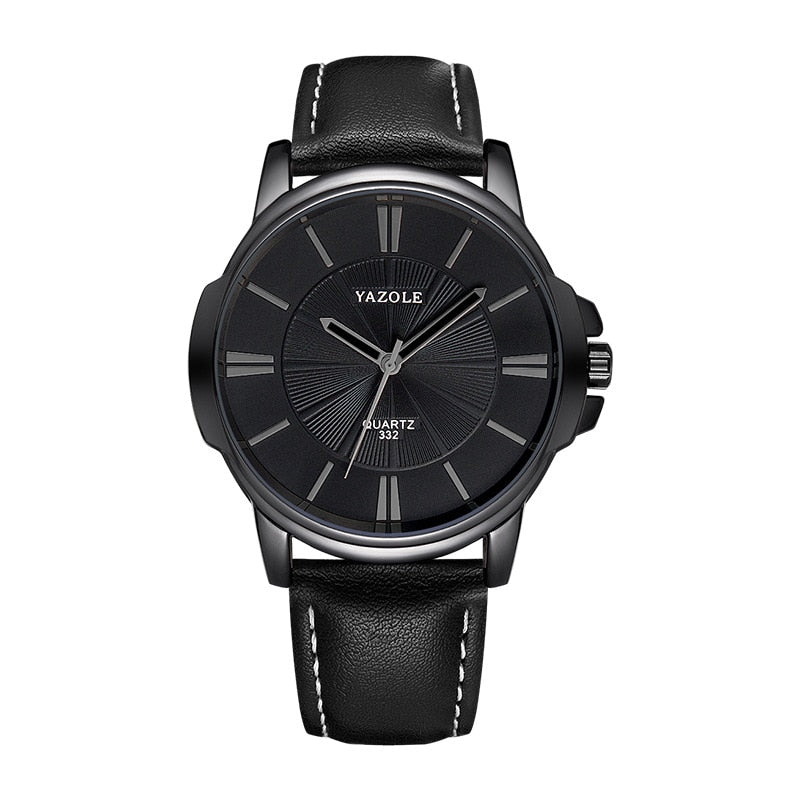 New YAZOLE Mens Watches Top Brand Luxury Blue Glass Watch Men Watch Waterproof Leather Roman Men's Watch Male Clock relojes saat - luckacco