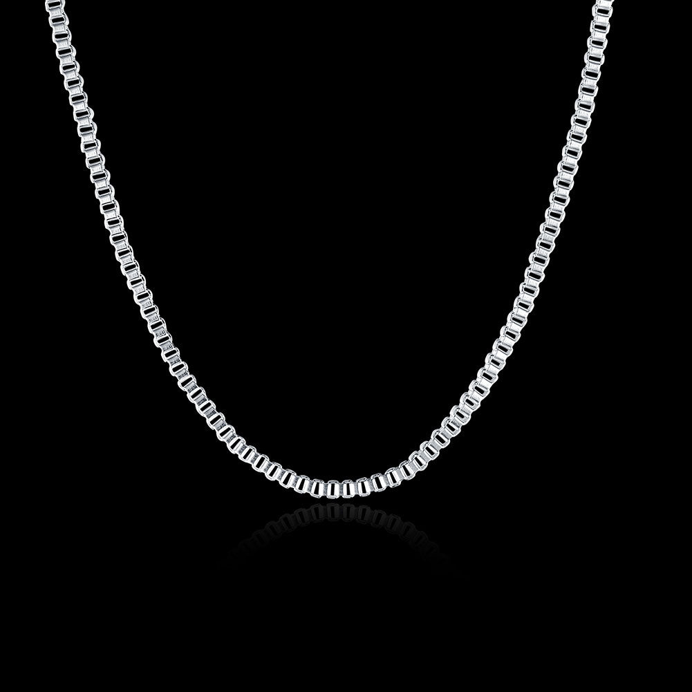 luckacco hot 925 sterling silver necklace 16-24 inches fine 2mm box chain for man women high quality fashion party jewelry gifts