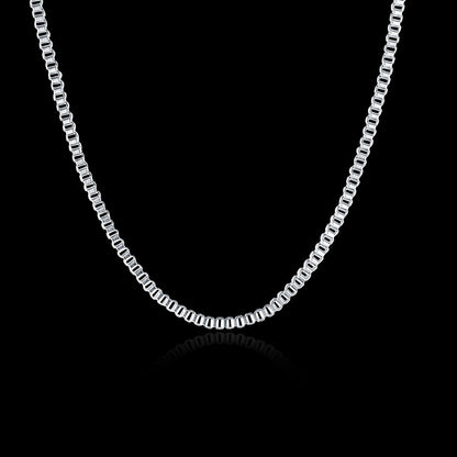 Luckacco Hot 925 Sterling Silver Necklace 16-24 inches fine 2MM Box chain For man Women high quality Fashion party Jewelry Gifts