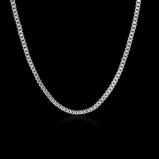 Luckacco Hot 925 Sterling Silver Necklace 16-24 inches fine 2MM Box chain For man Women high quality Fashion party Jewelry Gifts