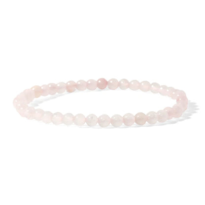 Luckacco 4MM Mini Rose Quartz Bracelet Energy Bracelets Tiny Bracelet Natural Stone Statement Bracelet Charm Beaded Couples Bracelets