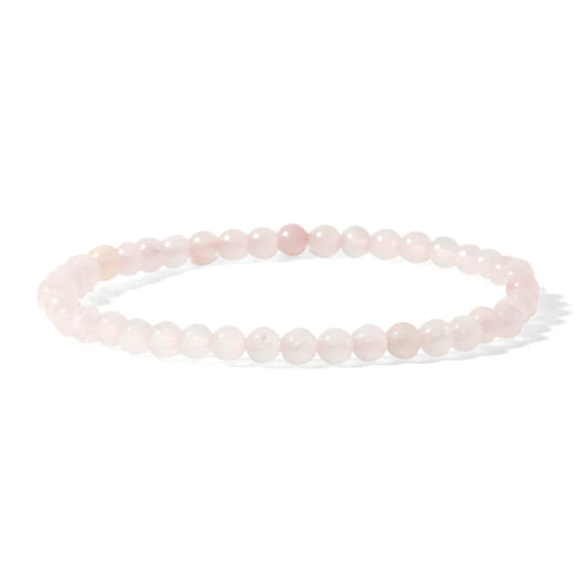 Luckacco 4MM Mini Rose Quartz Bracelet Energy Bracelets Tiny Bracelet Natural Stone Statement Bracelet Charm Beaded Couples Bracelets