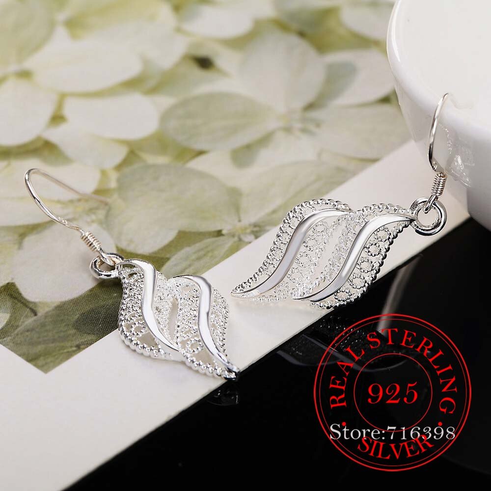 925 Sterling Silver Earring Korean Vintage Geometric Palace Pattern Dangle Earrings For Women 2020 Engagement Wedding Jewelry - luckacco