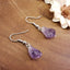 New Goth Natural Purple Crystal Raw Stone Earring Healing Stone Dangle Drop Teardrop Witch Statement Jewelry Women Wedding Gift - luckacco