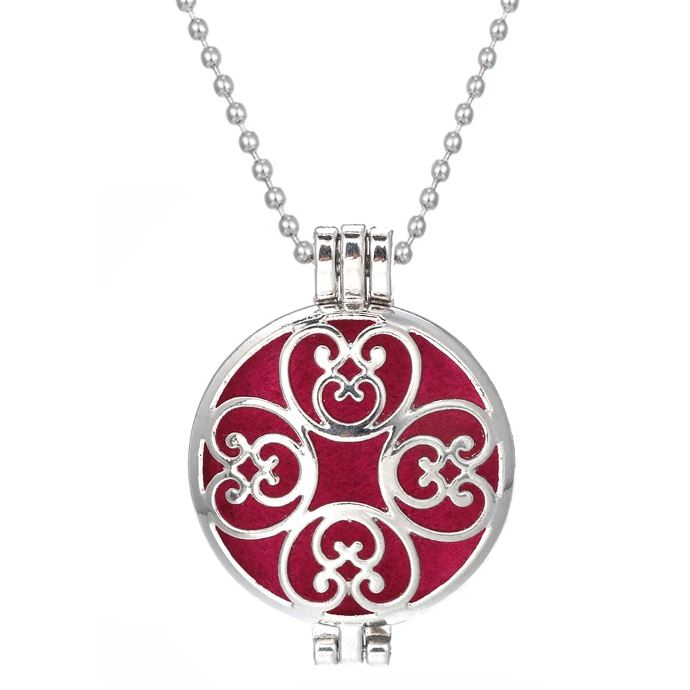 luckacco aromatherapy necklace tree of life diffuser jewelry vintage open locket pendant essential oil perfume aroma diffuser necklace