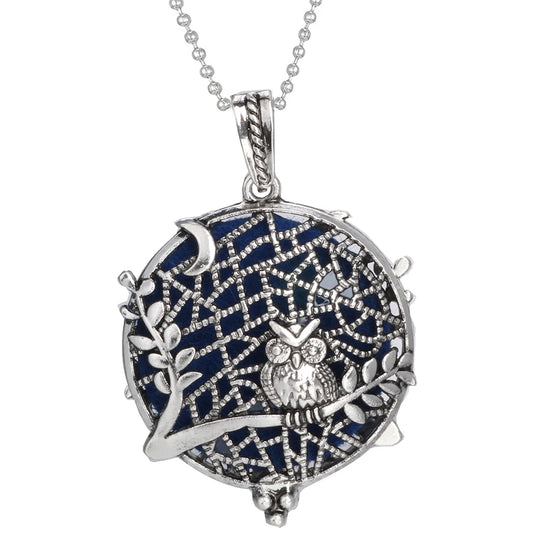 Luckacco Aromatherapy Necklace Tree of Life Diffuser Jewelry Vintage Open Locket Pendant Essential Oil Perfume Aroma Diffuser Necklace