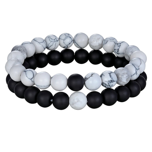 Luckacco XQNI Various Combination Styles Beaded Bracelets For Men & Women For Couples Jewelry Stretch Elastic Rope DIY Birthday Gift Box