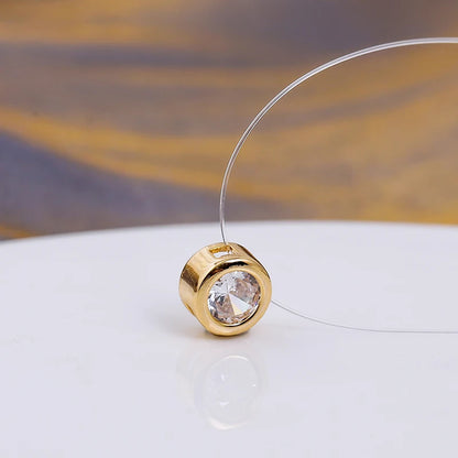 Luckacco Luxury AAA Zircon Necklace For Women Invisible Chain Clavicle Transparent Fishline Choker Pendant On Line Neck High Quality