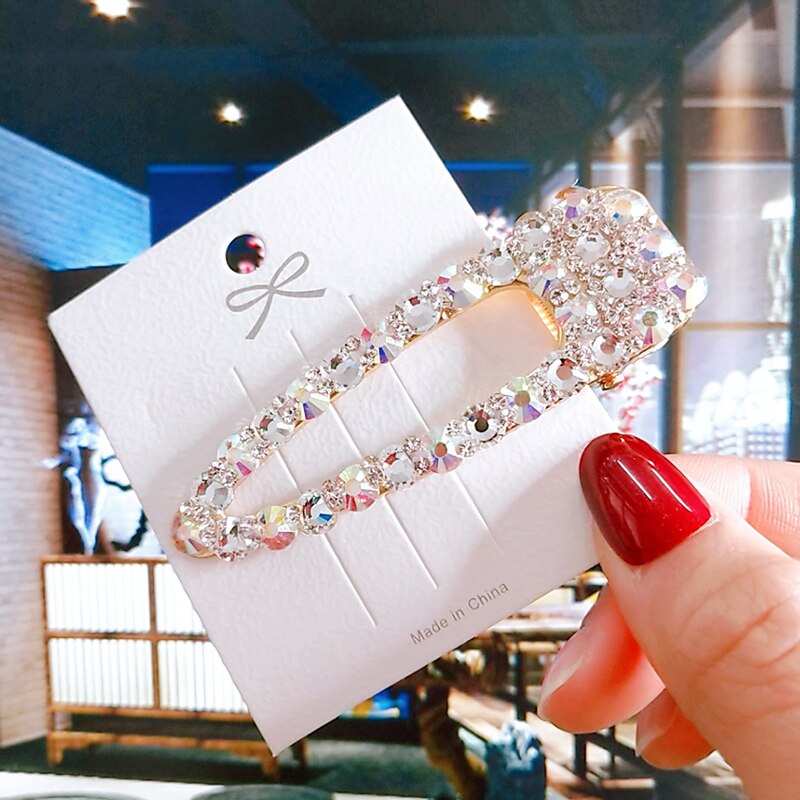 Korean Crystal Bow Big Hair Clip For Women Fashion Jewelry Shiny Rhinestone Barrettes Pins Girls Hair Accessories Hairgrips Gift - luckacco