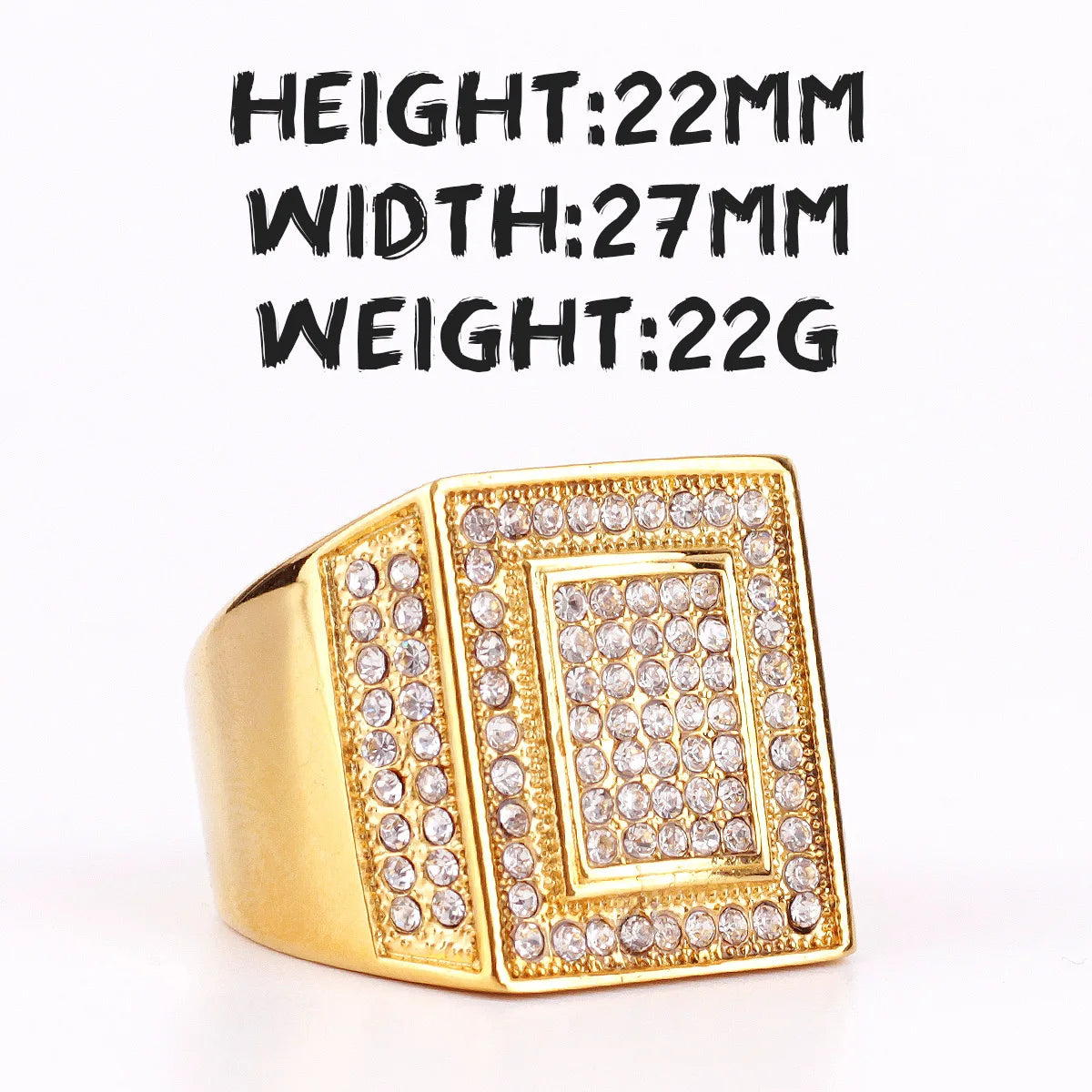 luckacco luxury rhinestone stainless steel mens rings simple trendy for male boyfriend biker jewelry creativity gift