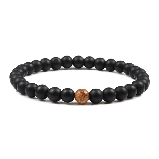Luckacco Natural Green Malachite Stone Lava Bracelets Women Men Strand Charm Buddha Beads Bracelet Yoga Prayer Handmade Jewelry Gift