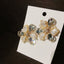 MENGJIQIAO Hot Sale Korean Japan Freshwater Pearl Flower Stud Earrings For Women Waterdrop Crystal Wedding Jewelry Oorbellen - luckacco