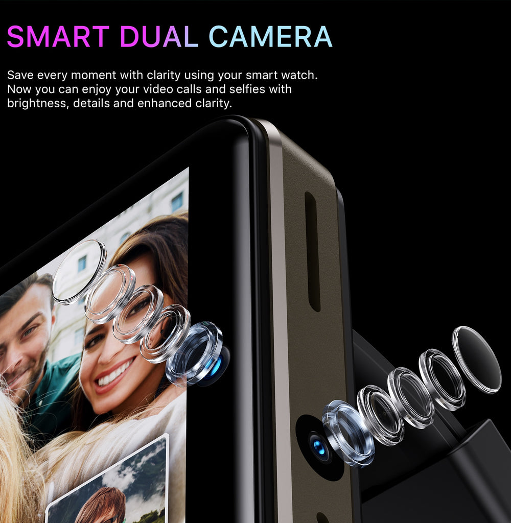 2023 DM101 Smart Watch Men 4G Android Dual Camera 2080mAh Battery Wifi GPS Big Screen Smartwatch Google for LEMFO Android iOS - luckacco