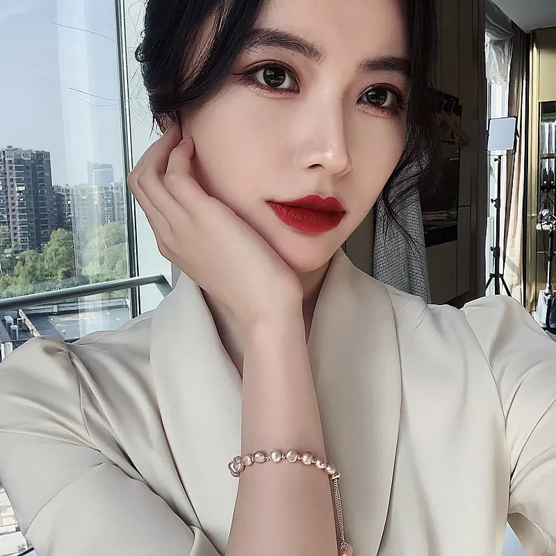 luckacco 2020 new baroque natural pearl bracelet sexy for woman bracelet fashion lady temperament bracelet chaoren jewelry south korea