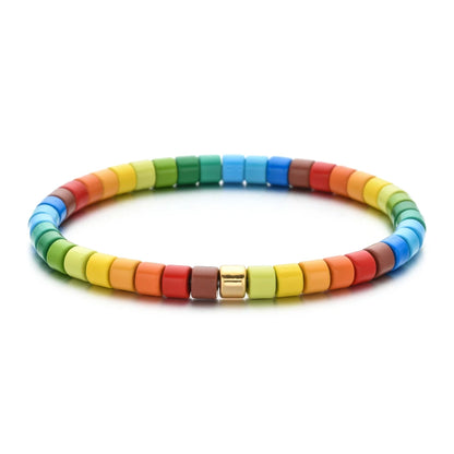 Luckacco Boho Bohemian Handmade Charm Summer New Gold color Bracelet Tile Beads Friendship Bracelet Women Gifts Unisex Fashion Jewelry