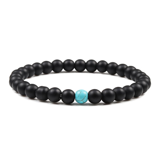 Luckacco Natural Green Malachite Stone Lava Bracelets Women Men Strand Charm Buddha Beads Bracelet Yoga Prayer Handmade Jewelry Gift