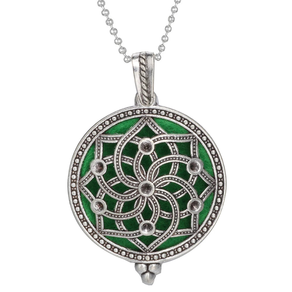 luckacco aromatherapy necklace tree of life diffuser jewelry vintage open locket pendant essential oil perfume aroma diffuser necklace