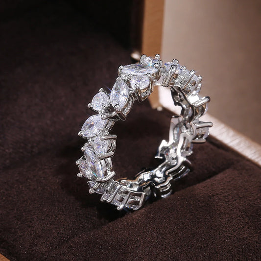Luckacco daily picks New Promise Rings for Women Dazzling Cubic Zircon Graceful Lady Accessories Party Nice Girl Gift Trendy Jewelry