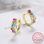 925 Sterling Silver 2021 Women's Fine Jewelry High Quality Color Crystal Zircon Earrings Gold Silver Earring aretes Creole - luckacco