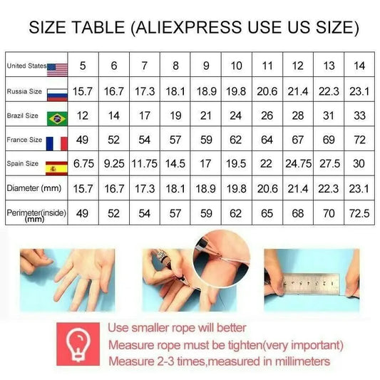 Luckacco Gorgeous Men's Big Natural Birthstone Crystal Zircon Rings Luxury Banquet Engagement Ring for Men Wedding Band Jewelry