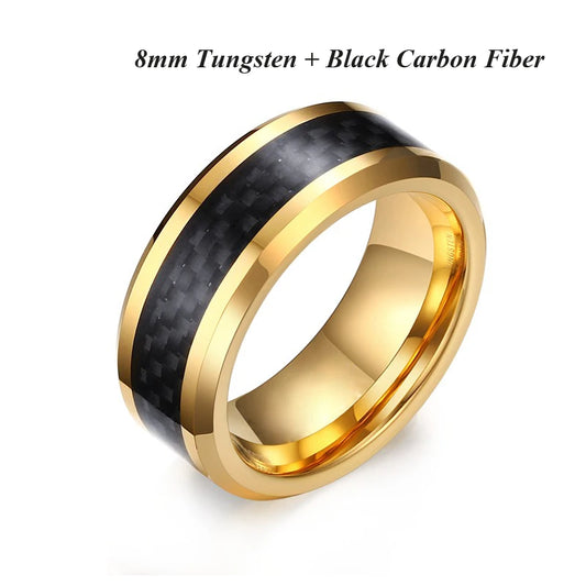 Luckacco Men's Damascus Ring Tungsten Fashion Jewelry Unique High Quality Handmade Wedding Bands Couples Rings For Men Male Boys