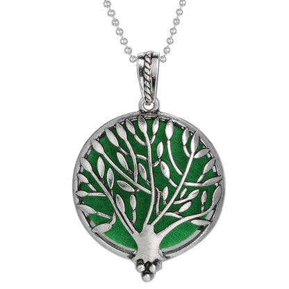 Luckacco Aromatherapy Necklace Tree of Life Diffuser Jewelry Vintage Open Locket Pendant Essential Oil Perfume Aroma Diffuser Necklace