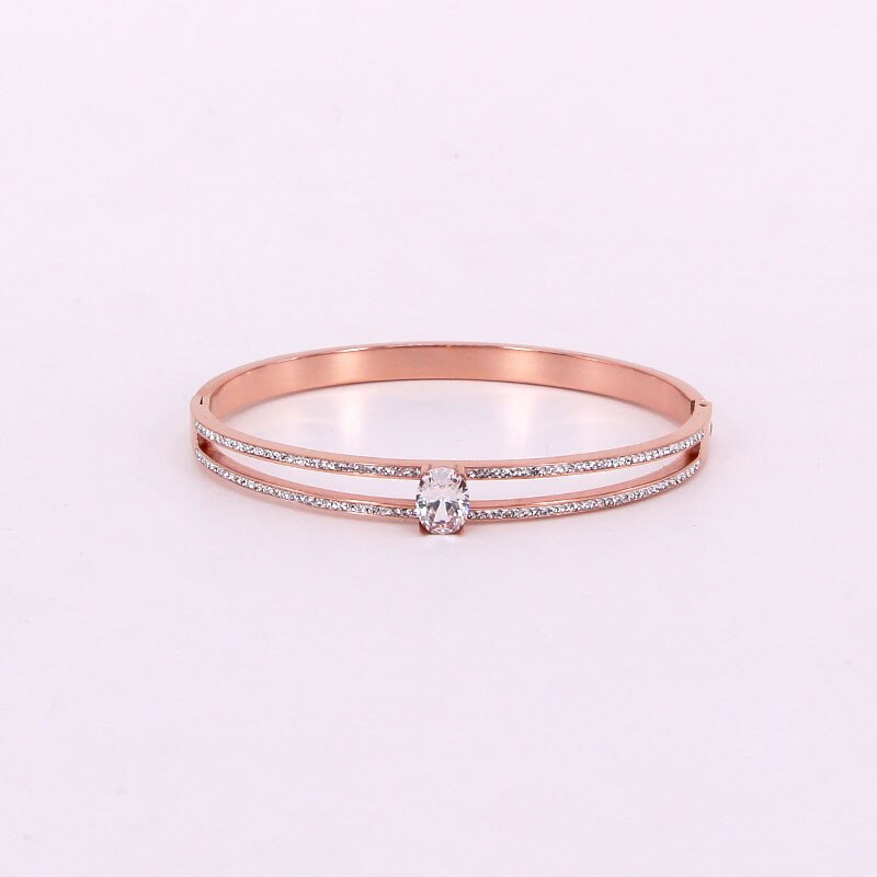 Fashion elegant temperament oval crystal hollow double mud crystal bracelet for love woman bracelet gift jewelry wholesale - luckacco