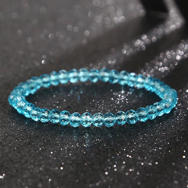 luckacco new artificial austria crystal bracelet fashion shiny stone beads elasticity rope strand bracelets for women jewelry